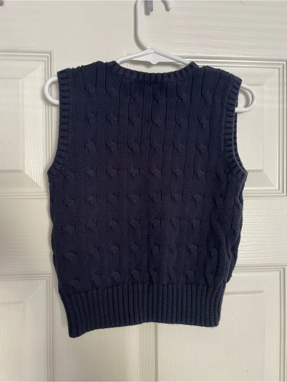 Polo by Ralph Lauren 18-24 Months Navy Cable Knit V-Neck Sweater Vest